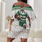 Afro Christmas Rugby Zimbabwe Off Shoulder Short Dress The Sables Krismes Yakanaka - African Pride
