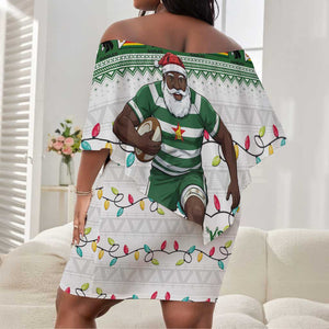 Afro Christmas Rugby Zimbabwe Off Shoulder Short Dress The Sables Krismes Yakanaka - African Pride