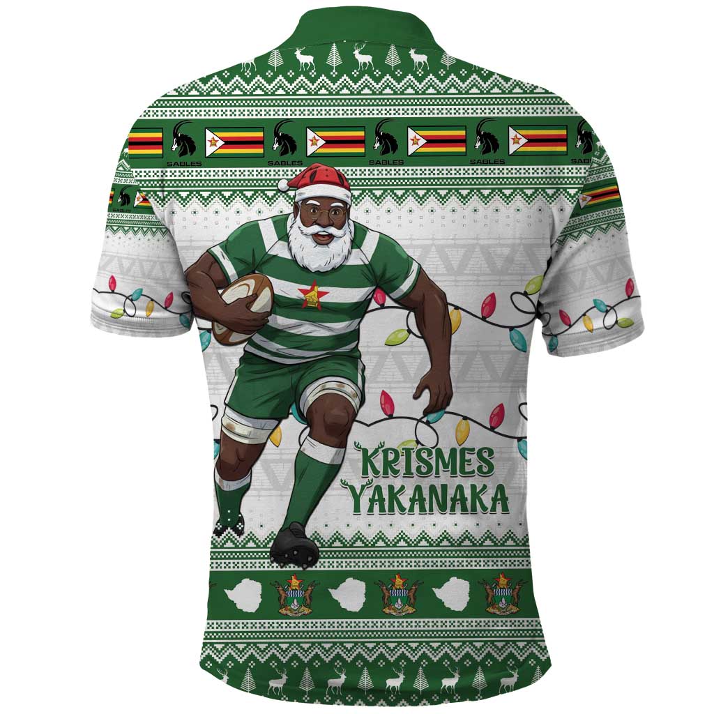 Afro Christmas Rugby Zimbabwe Polo Shirt The Sables Krismes Yakanaka - African Pride