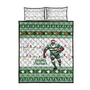 Afro Christmas Rugby Zimbabwe Quilt Bed Set The Sables Krismes Yakanaka - African Pride