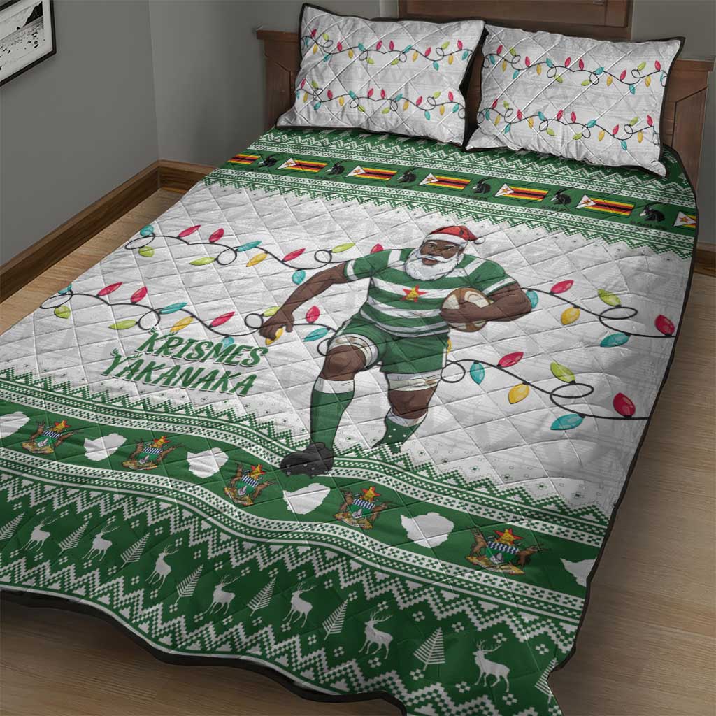 Afro Christmas Rugby Zimbabwe Quilt Bed Set The Sables Krismes Yakanaka - African Pride