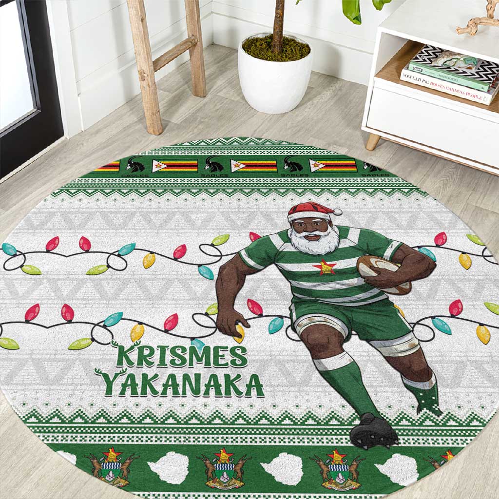 Afro Christmas Rugby Zimbabwe Round Carpet The Sables Krismes Yakanaka - African Pride