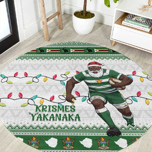 Afro Christmas Rugby Zimbabwe Round Carpet The Sables Krismes Yakanaka - African Pride
