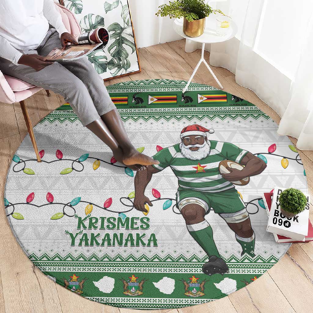 Afro Christmas Rugby Zimbabwe Round Carpet The Sables Krismes Yakanaka - African Pride