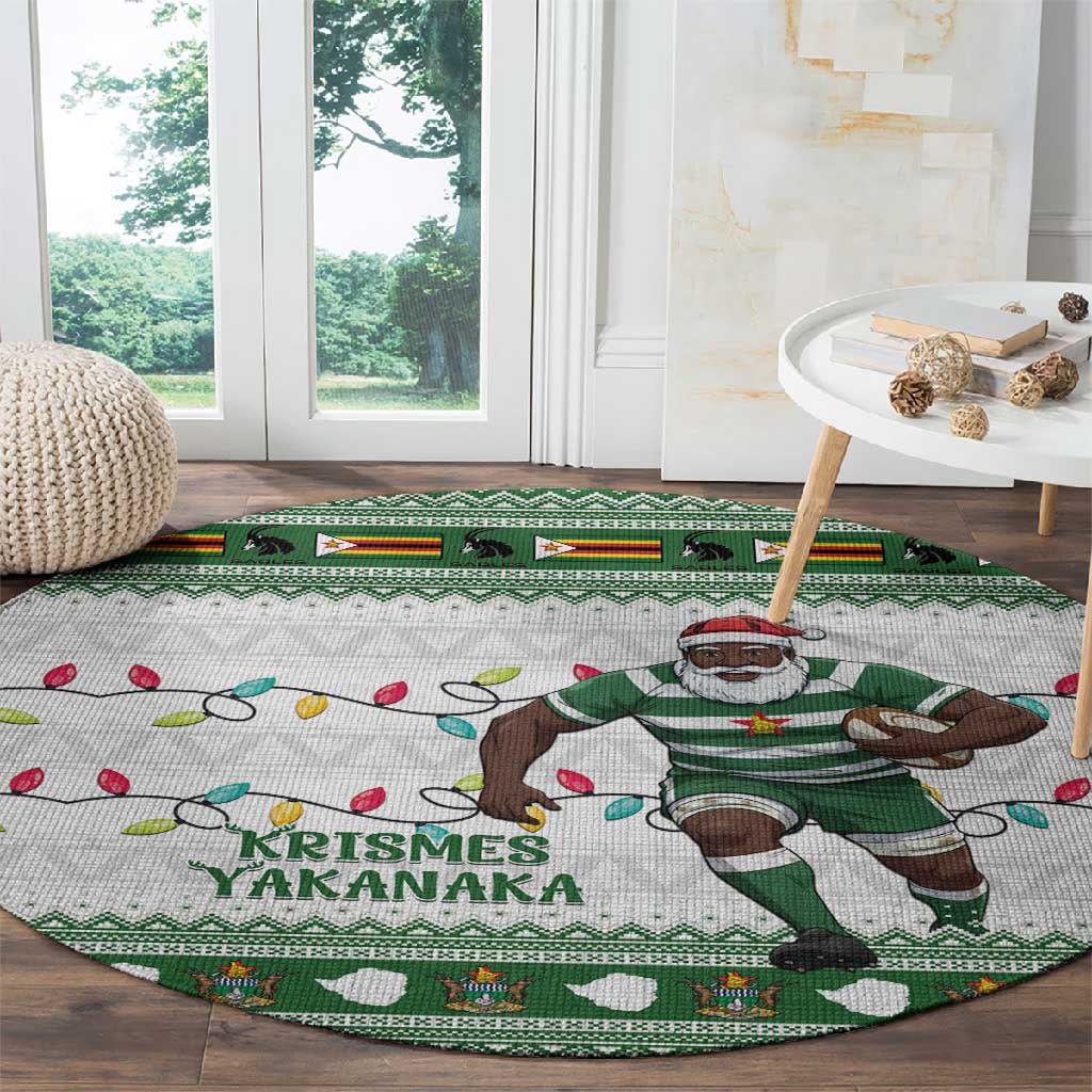 Afro Christmas Rugby Zimbabwe Round Carpet The Sables Krismes Yakanaka - African Pride