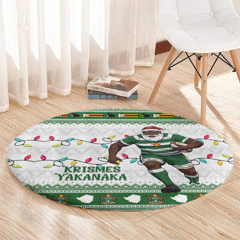 Afro Christmas Rugby Zimbabwe Round Carpet The Sables Krismes Yakanaka - African Pride