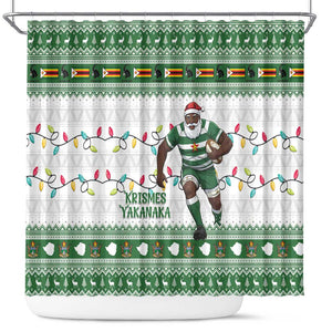 Afro Christmas Rugby Zimbabwe Shower Curtain The Sables Krismes Yakanaka - African Pride