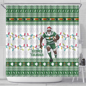 Afro Christmas Rugby Zimbabwe Shower Curtain The Sables Krismes Yakanaka - African Pride
