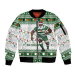 Afro Christmas Rugby Zimbabwe Sleeve Zip Bomber Jacket The Sables Krismes Yakanaka - African Pride