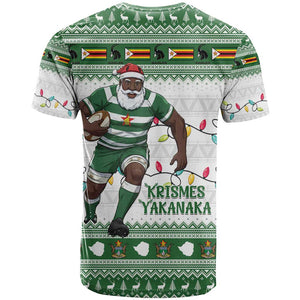 Afro Christmas Rugby Zimbabwe T shirt The Sables Krismes Yakanaka - African Pride