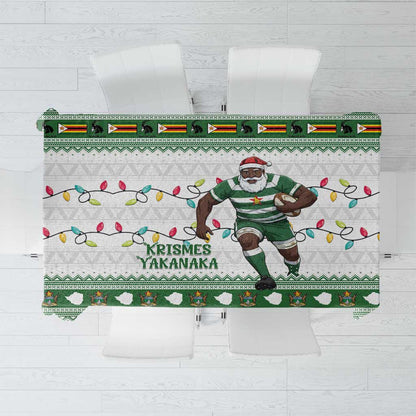 Afro Christmas Rugby Zimbabwe Tablecloth The Sables Krismes Yakanaka - African Pride