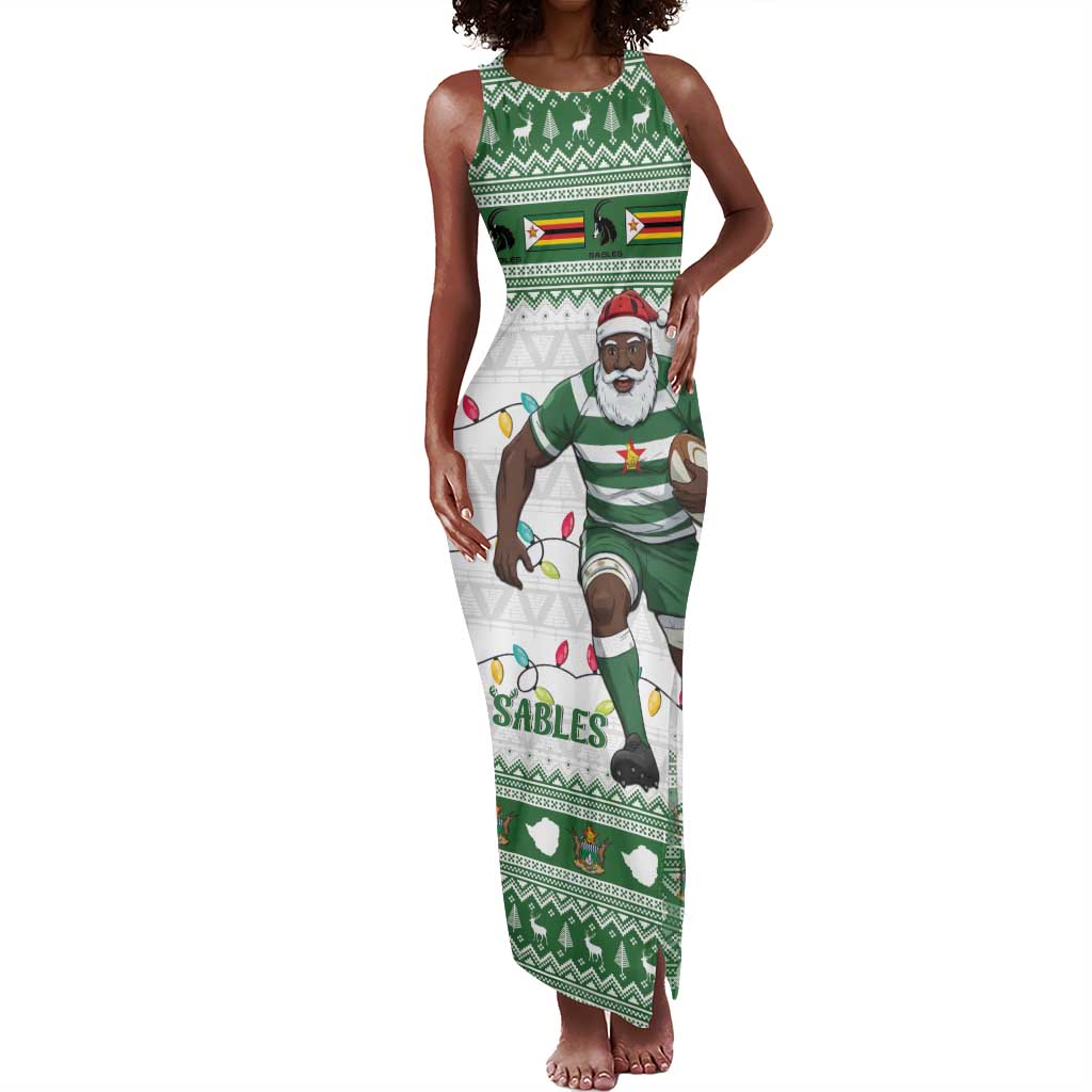 Afro Christmas Rugby Zimbabwe Tank Maxi Dress The Sables Krismes Yakanaka - African Pride