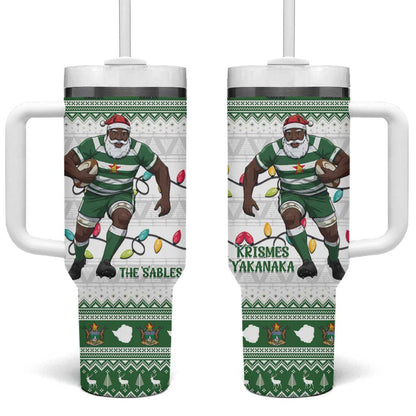 Afro Christmas Rugby Zimbabwe Tumbler With Handle The Sables Krismes Yakanaka - African Pride