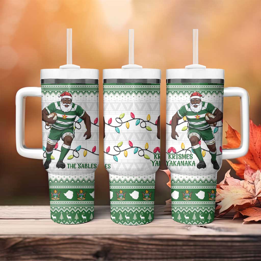 Afro Christmas Rugby Zimbabwe Tumbler With Handle The Sables Krismes Yakanaka - African Pride