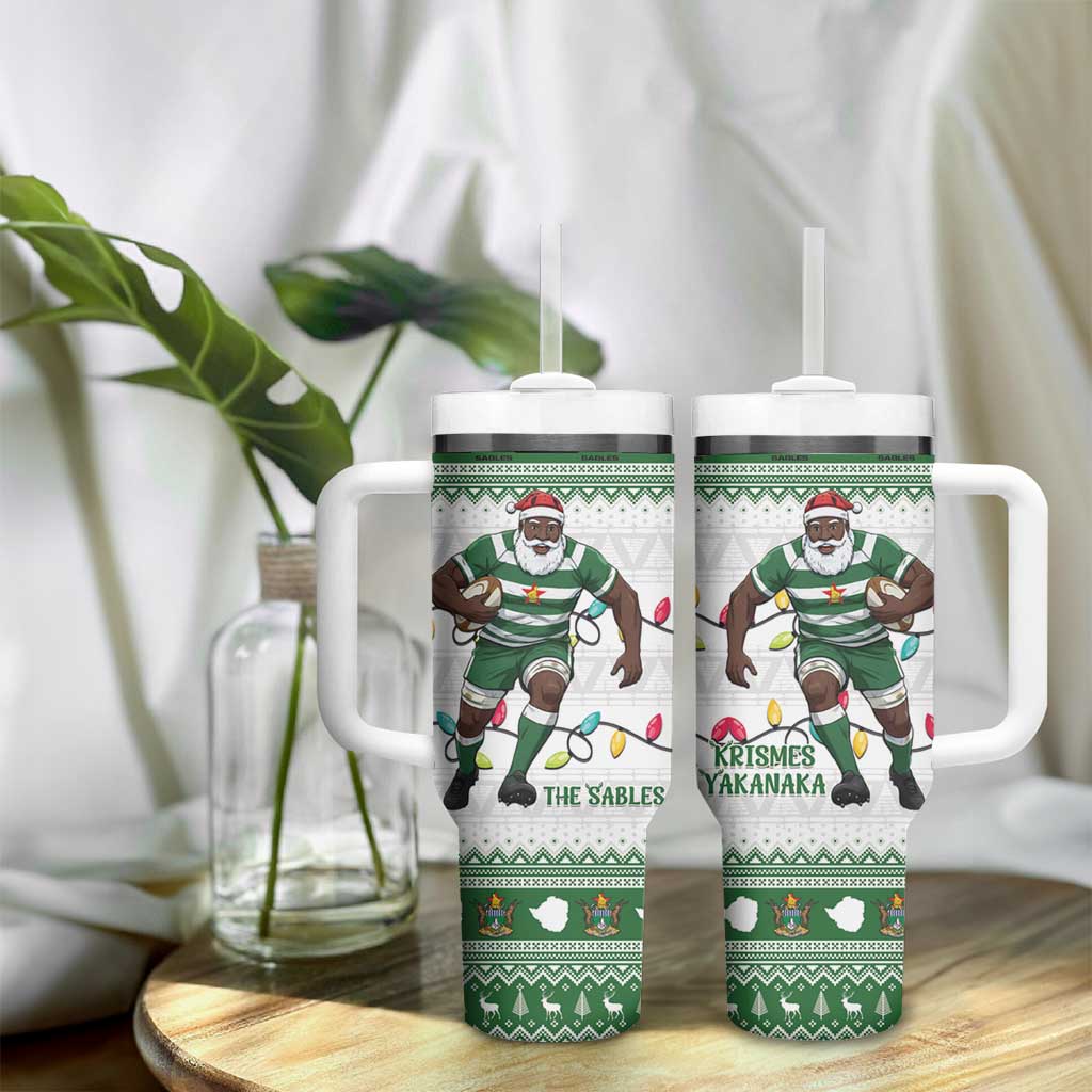 Afro Christmas Rugby Zimbabwe Tumbler With Handle The Sables Krismes Yakanaka - African Pride