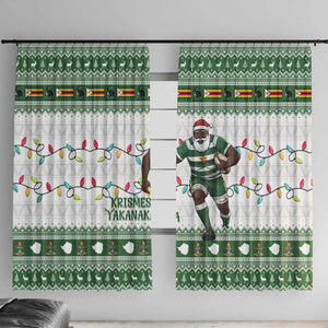 Afro Christmas Rugby Zimbabwe Window Curtain The Sables Krismes Yakanaka - African Pride