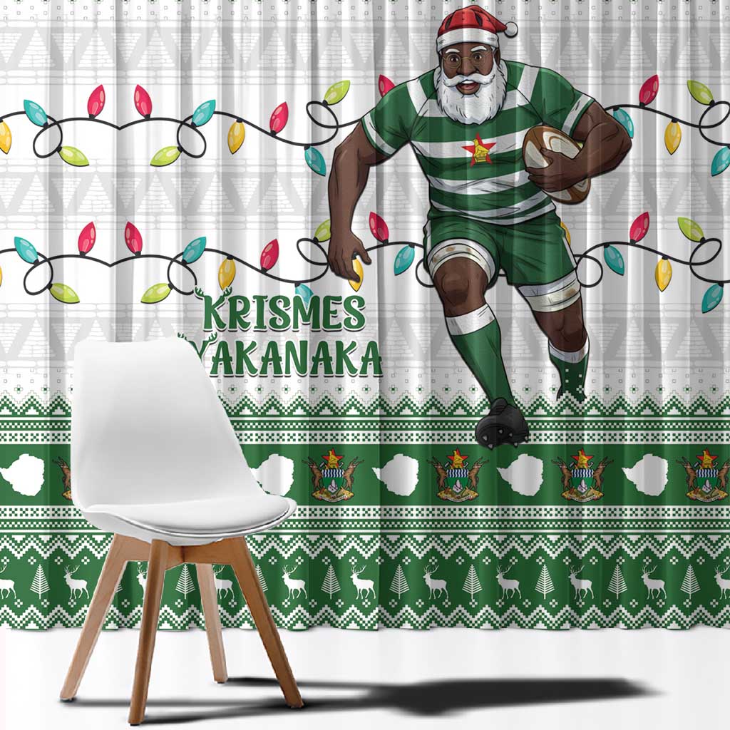 Afro Christmas Rugby Zimbabwe Window Curtain The Sables Krismes Yakanaka - African Pride