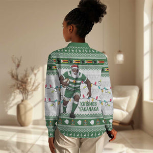 Afro Christmas Rugby Zimbabwe Women Casual Shirt The Sables Krismes Yakanaka - African Pride