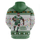 Afro Christmas Rugby Zimbabwe Zip Hoodie The Sables Krismes Yakanaka - African Pride