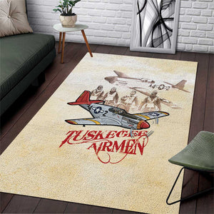 Tuskegee Airmen Area Rug Red Tails Legacy Retro Style - African Pride