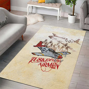 Tuskegee Airmen Area Rug Red Tails Legacy Retro Style - African Pride