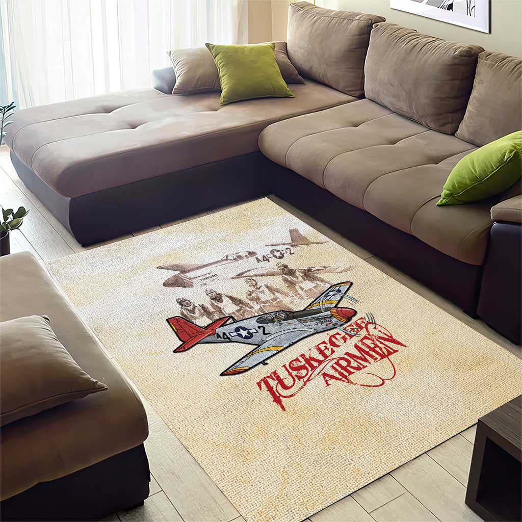 Tuskegee Airmen Area Rug Red Tails Legacy Retro Style - African Pride
