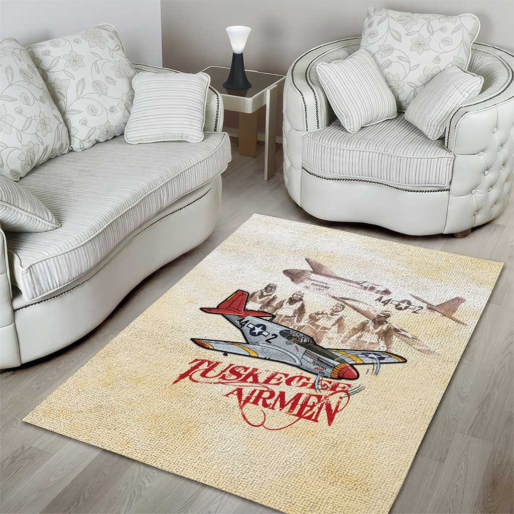 Tuskegee Airmen Area Rug Red Tails Legacy Retro Style - African Pride