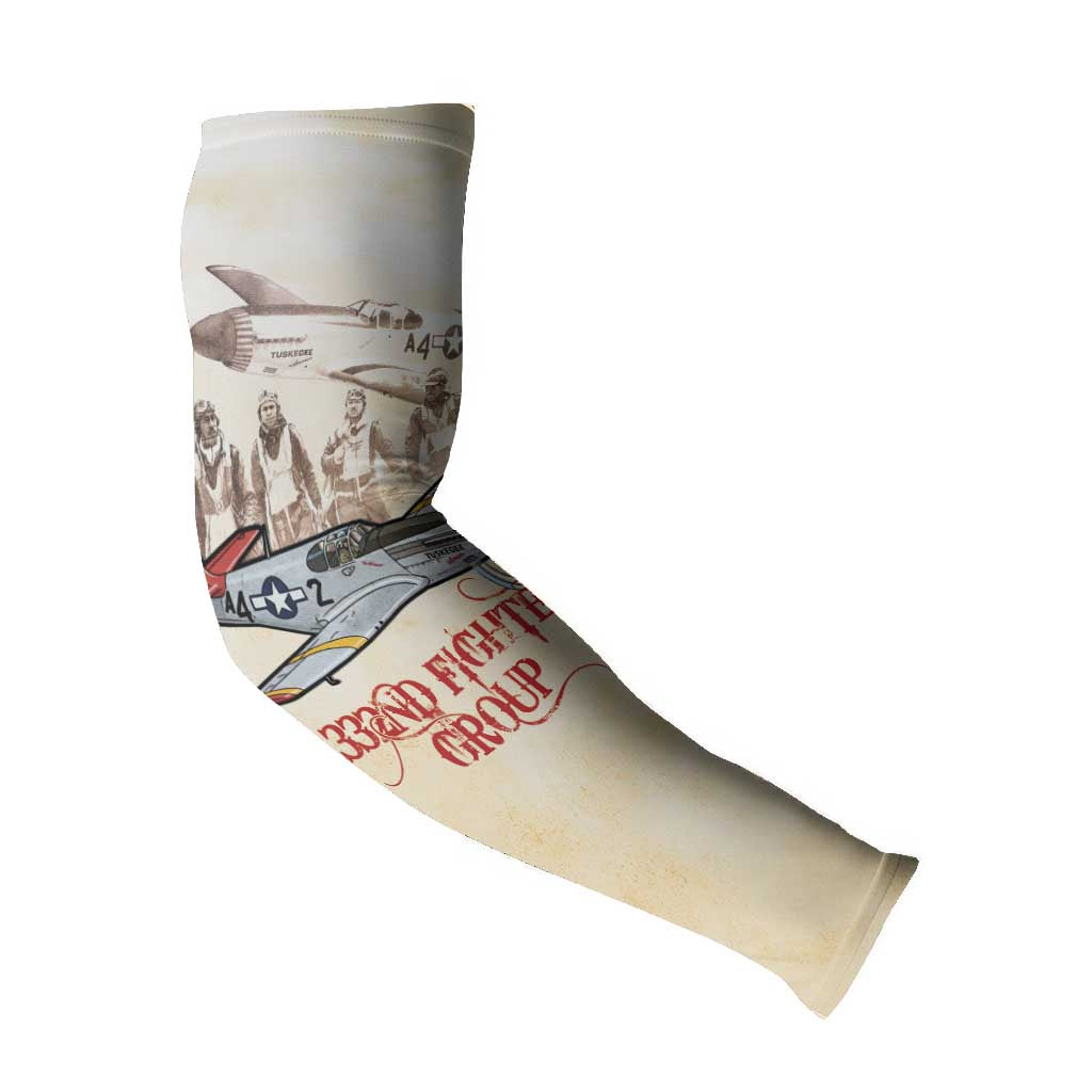 Tuskegee Red Tails Airmen Arm Sleeves History Aviator Heroes Retro Style