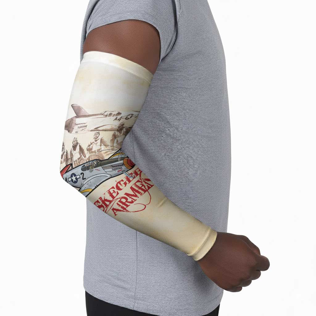 Tuskegee Red Tails Airmen Arm Sleeves History Aviator Heroes Retro Style