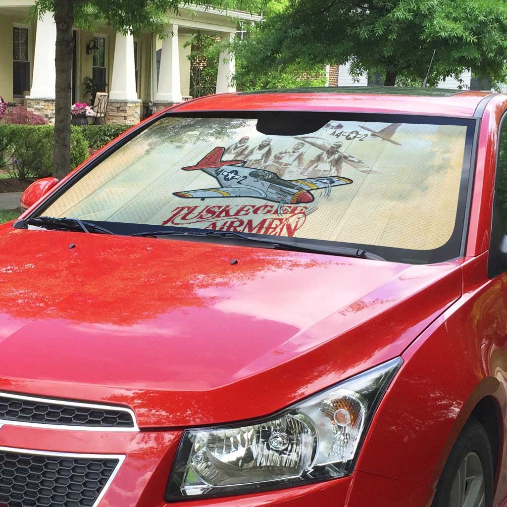 Tuskegee Red Tails Airmen Auto Sun Shade History Aviator Heroes Retro Style