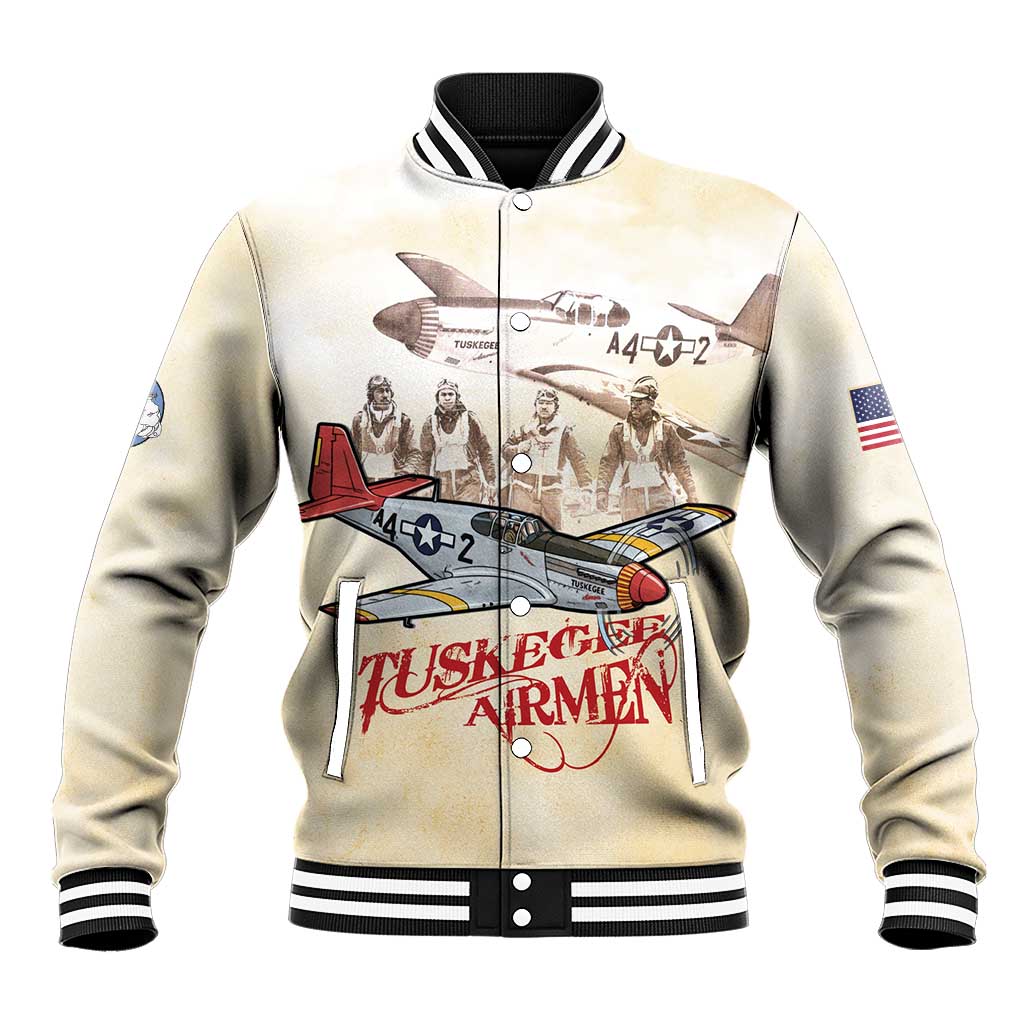 Tuskegee Airmen Baseball Jacket Red Tails Legacy Retro Style - African Pride