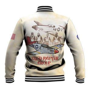 Tuskegee Airmen Baseball Jacket Red Tails Legacy Retro Style - African Pride