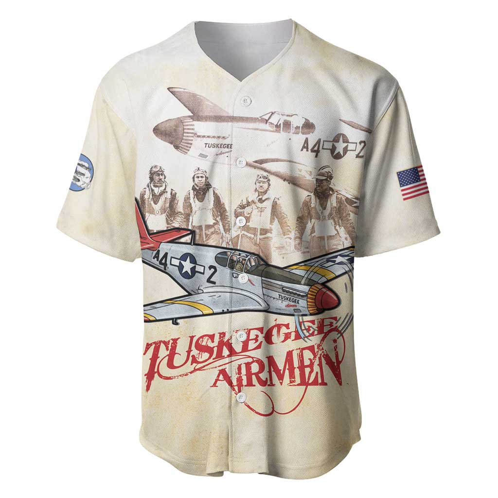 Tuskegee Airmen Baseball Jersey Red Tails Legacy Retro Style - African Pride
