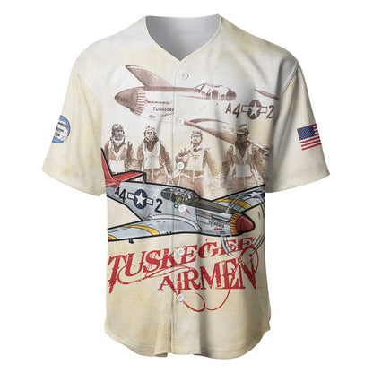 Tuskegee Airmen Baseball Jersey Red Tails Legacy Retro Style - African Pride