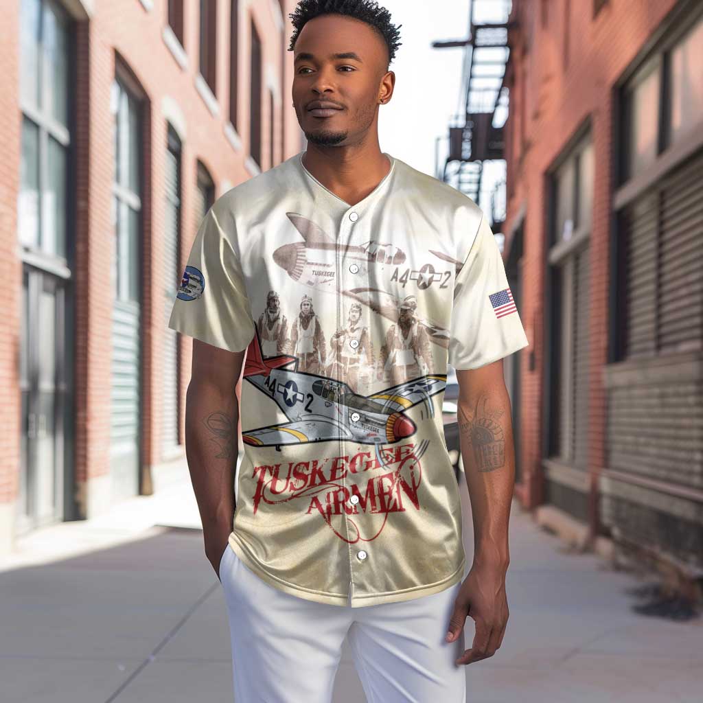 Tuskegee Airmen Baseball Jersey Red Tails Legacy Retro Style - African Pride