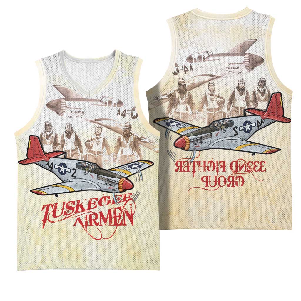 Tuskegee Airmen Basketball Jersey Red Tails Legacy Retro Style - African Pride