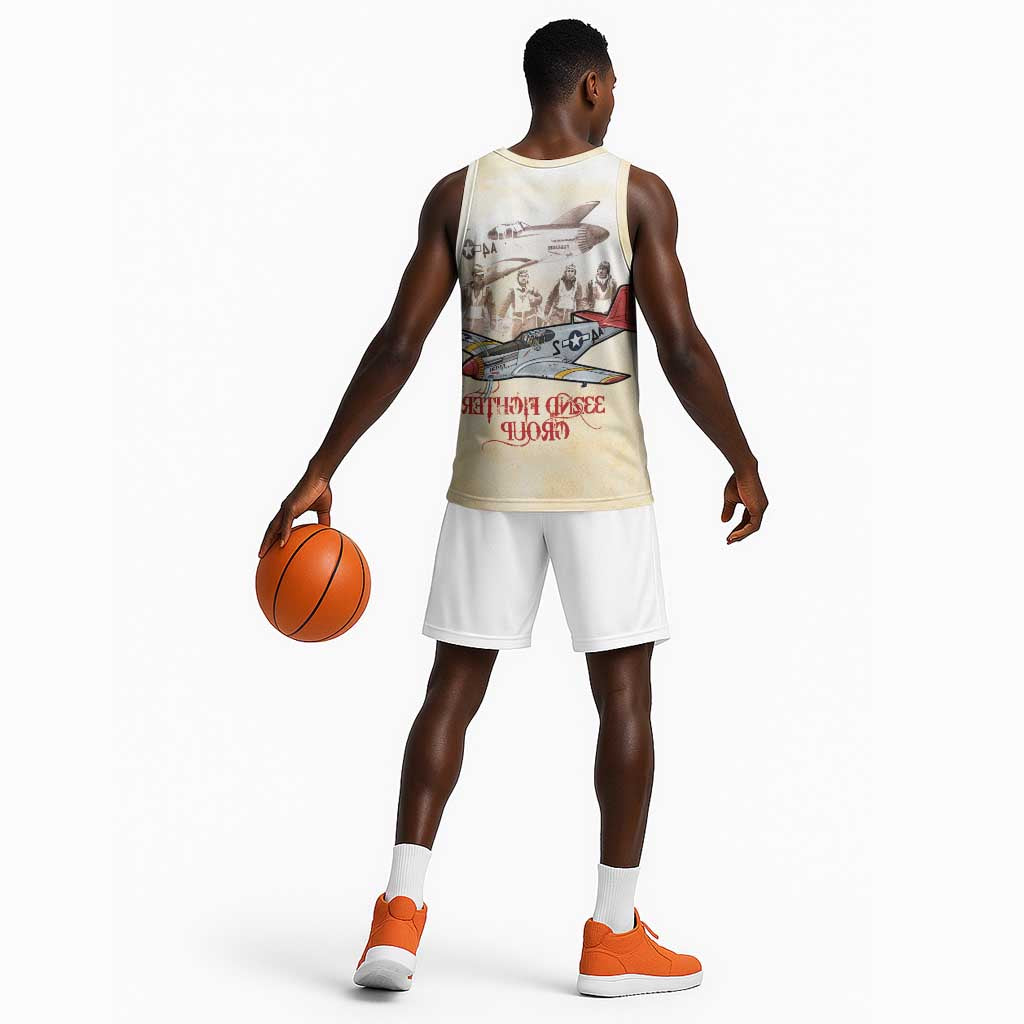 Tuskegee Airmen Basketball Jersey Red Tails Legacy Retro Style - African Pride