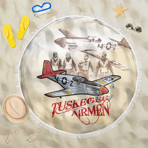 Tuskegee Airmen Beach Blanket Red Tails Legacy Retro Style - African Pride
