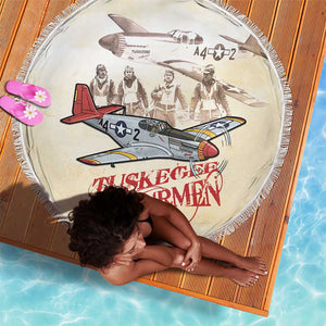 Tuskegee Airmen Beach Blanket Red Tails Legacy Retro Style - African Pride