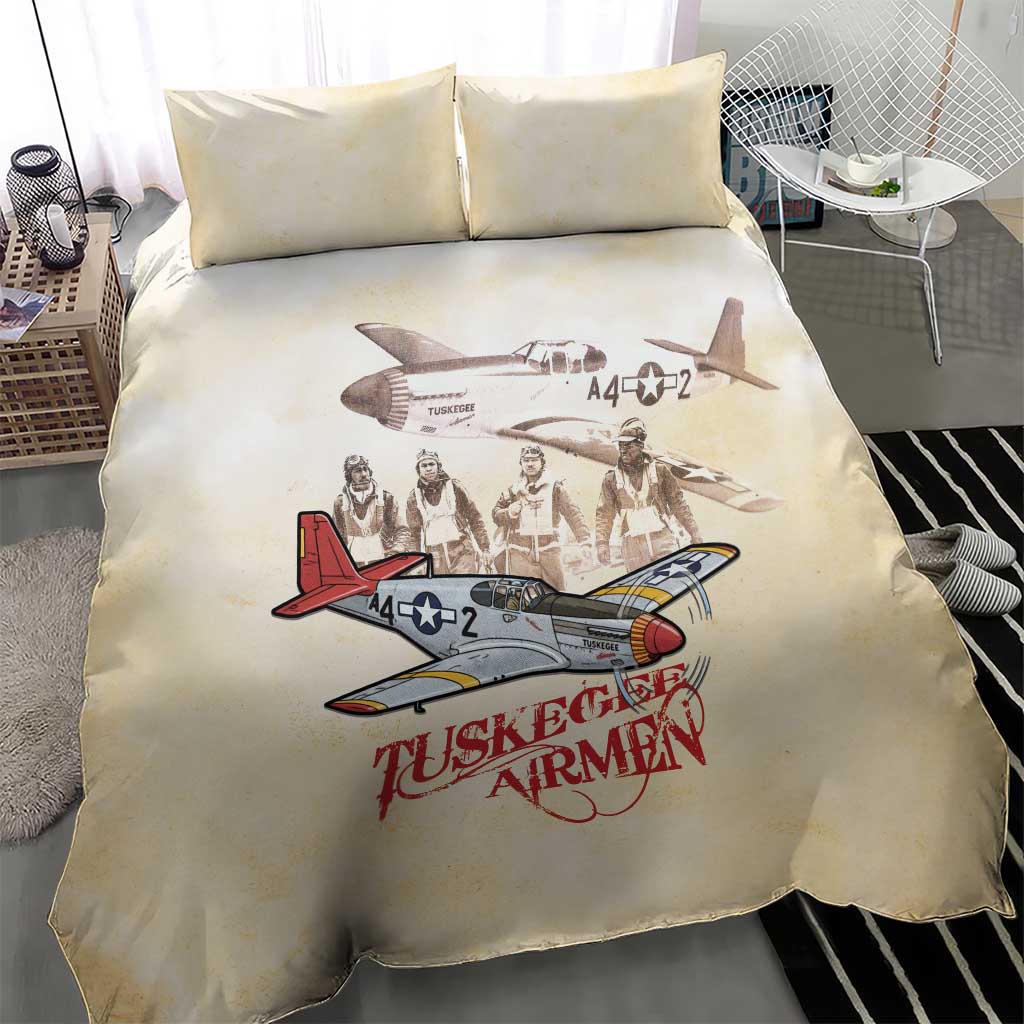 Tuskegee Airmen Bedding Set Red Tails Legacy Retro Style - African Pride
