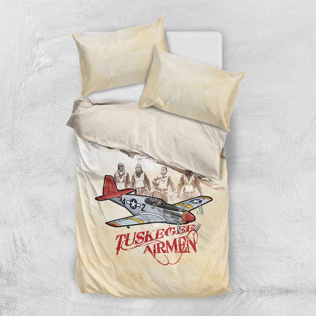 Tuskegee Airmen Bedding Set Red Tails Legacy Retro Style - African Pride