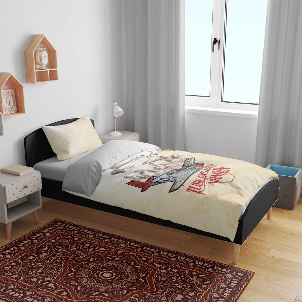 Tuskegee Airmen Bedding Set Red Tails Legacy Retro Style - African Pride