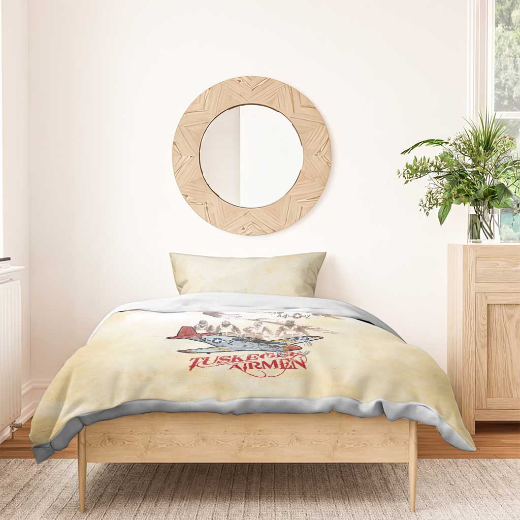 Tuskegee Airmen Bedding Set Red Tails Legacy Retro Style - African Pride