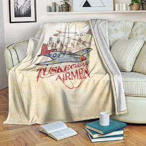 Tuskegee Airmen Blanket Red Tails Legacy Retro Style - African Pride