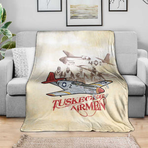 Tuskegee Airmen Blanket Red Tails Legacy Retro Style - African Pride
