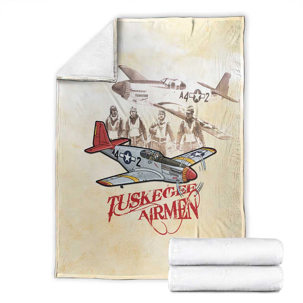 Tuskegee Airmen Blanket Red Tails Legacy Retro Style - African Pride