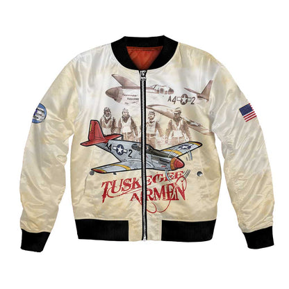 Tuskegee Airmen Bomber Jacket Red Tails Legacy Retro Style - African Pride