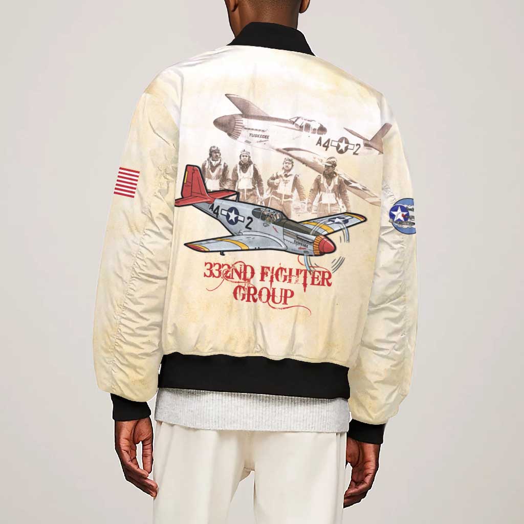 Tuskegee Airmen Bomber Jacket Red Tails Legacy Retro Style - African Pride