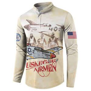 Tuskegee Red Tails Airmen Button Sweatshirt History Aviator Heroes Retro Style