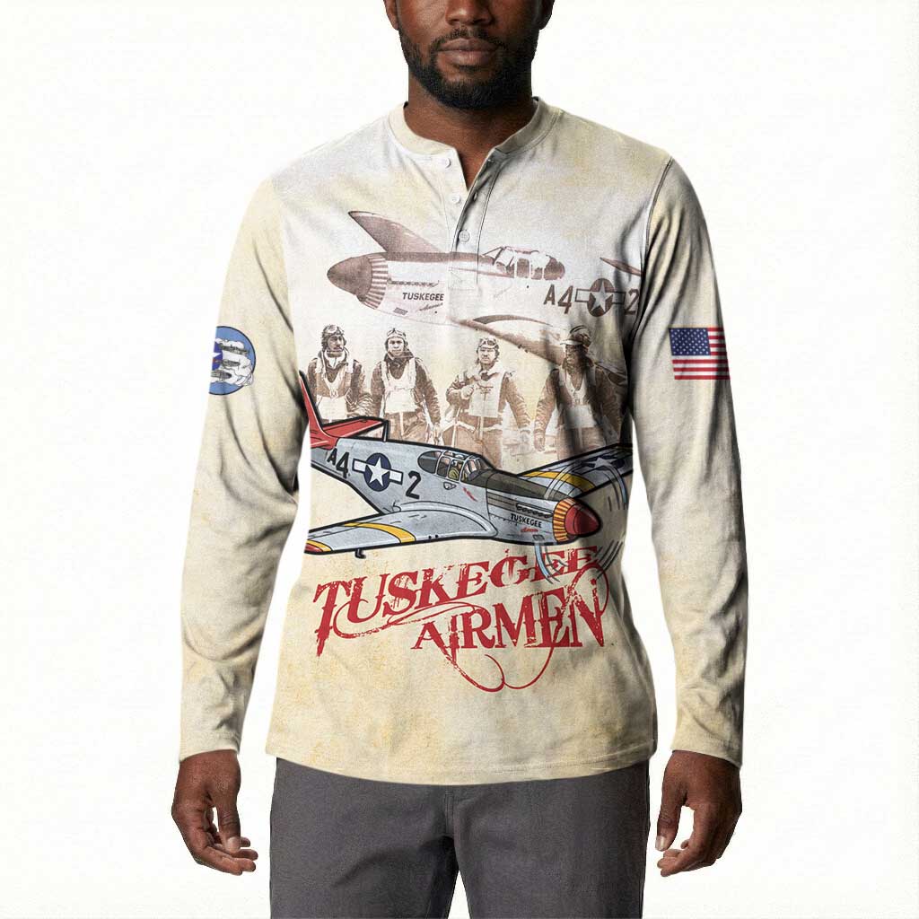 Tuskegee Red Tails Airmen Button Sweatshirt History Aviator Heroes Retro Style